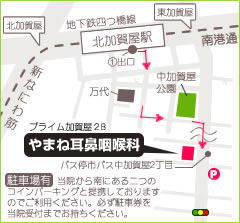 大阪市住之江区中加賀屋のやまね耳鼻咽喉科、簡単マップ